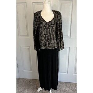 Ronni Nicole by Ouida Spec Occ Sz 6 Black w/Gold, Silver 2-Pc‎ Dress Set #H60